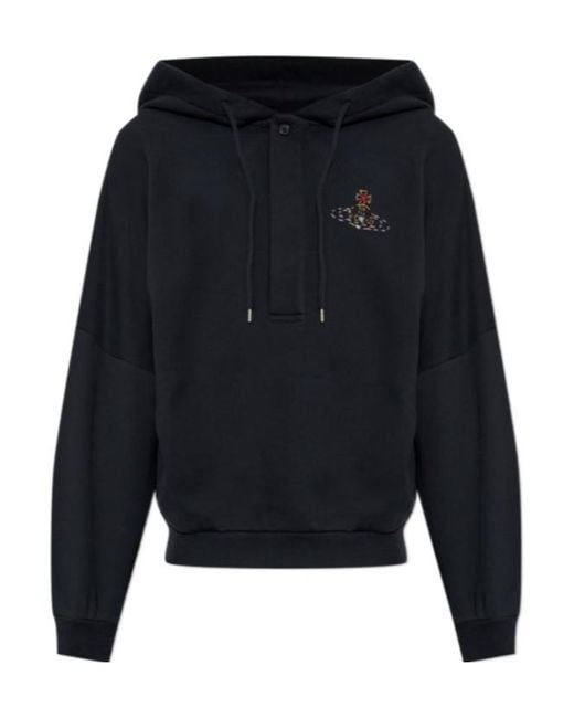 Vivienne Westwood Blue Drawstring Hooded Sweatshirt for men