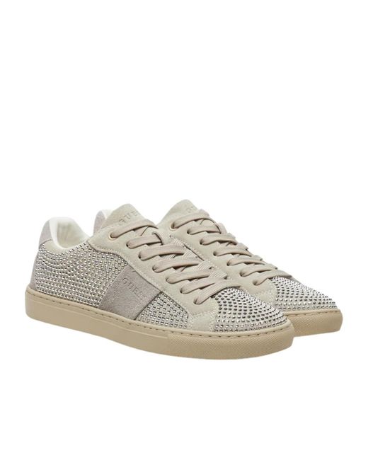 Guess Gray Crystal-Embellished Sneakers