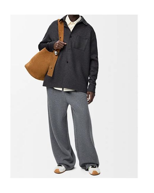 Loewe Blue Wool-Cashmere Overshirt for men