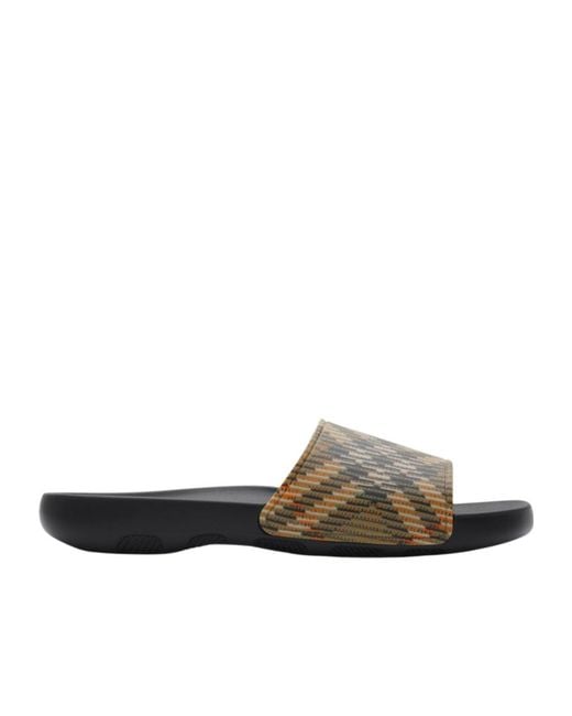Burberry Multicolor Dive Checked Slip-On Slides for men