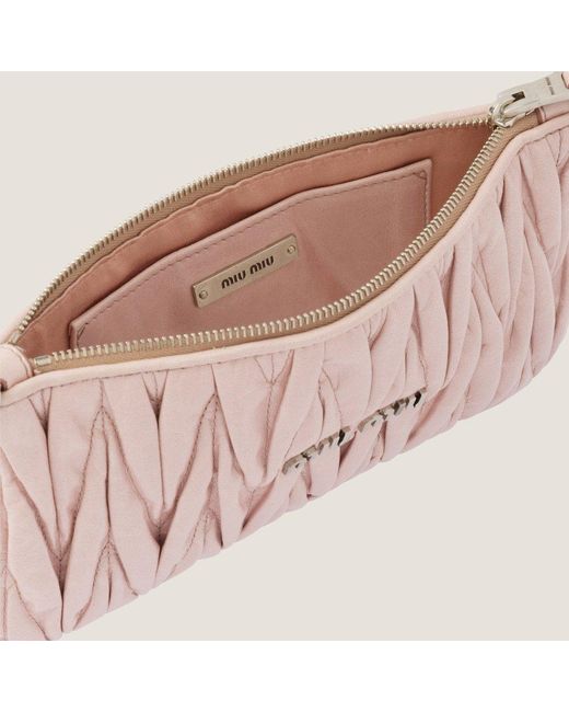 Miu Miu Pink Shine Matelassé Shoulder Bag