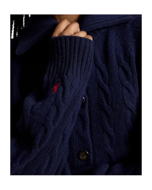 Polo Ralph Lauren Blue Cable-Knit Cardigan