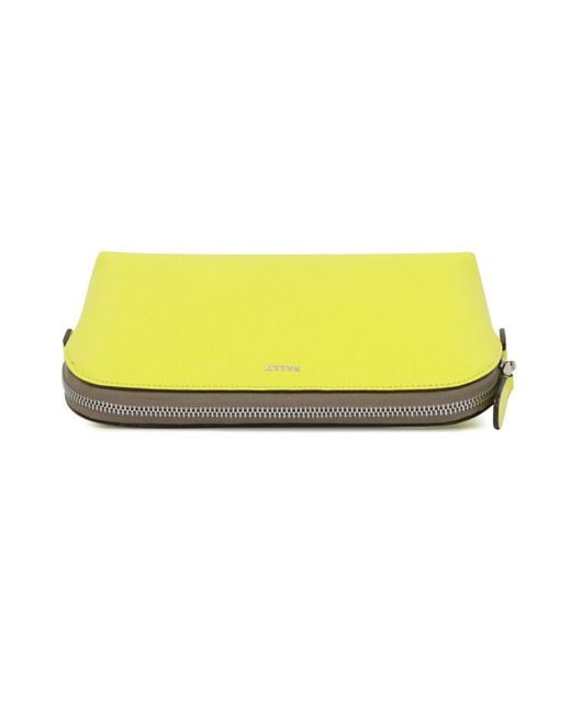 Bally Yellow Wrap Zipper Wallet