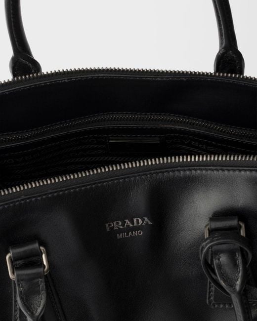 Prada Black Leather Tote Bag for men