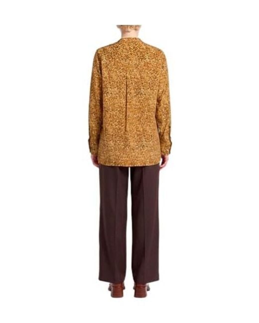 Isabel Marant Brown Multi-Color Long Sleeve Top