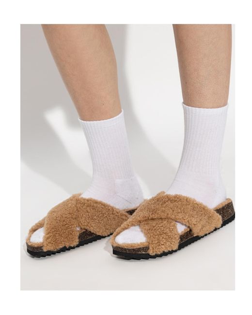 DIESEL Brown D-Woodstock Crossover Strap Sandals
