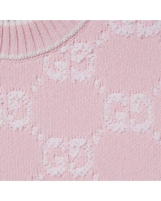 Gucci Pink Jacquard Knit T-Shirt