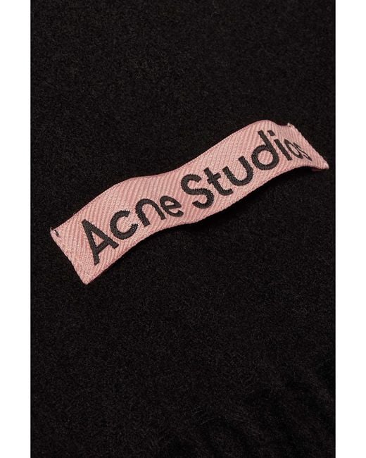 Acne Black Fringed Scarf