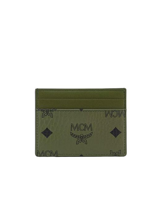 MCM Green Visetos Monogram Canvas Cardholder