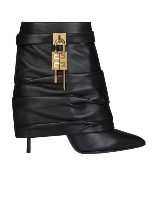 Givenchy Black Shark Lock Stiletto Ankle Boots