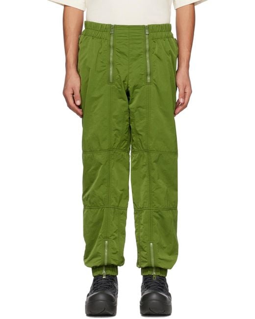 Bottega Veneta Green Logo Zipper Casual Pants for men