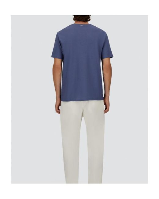 Herno Blue Short-Sleeved Crewneck T-Shirt for men