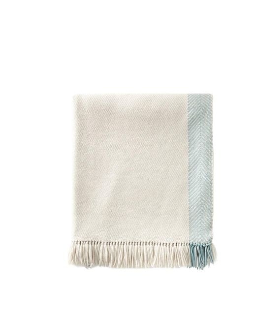 Loro Piana White Fringed Blanket