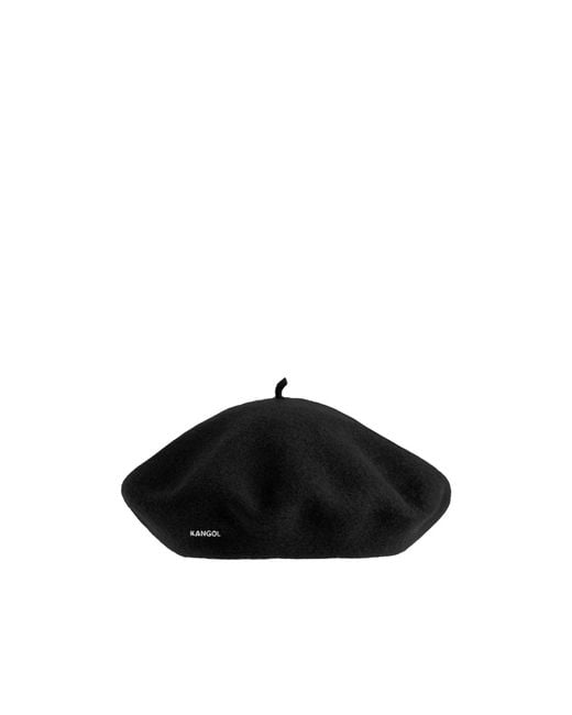 Kangol Black Wool Beret With Top Stalk