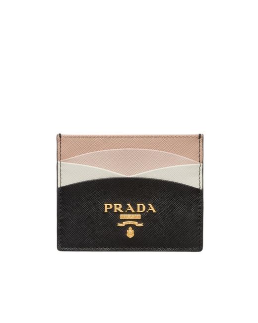 Prada White Saffiano Leather Card Holder