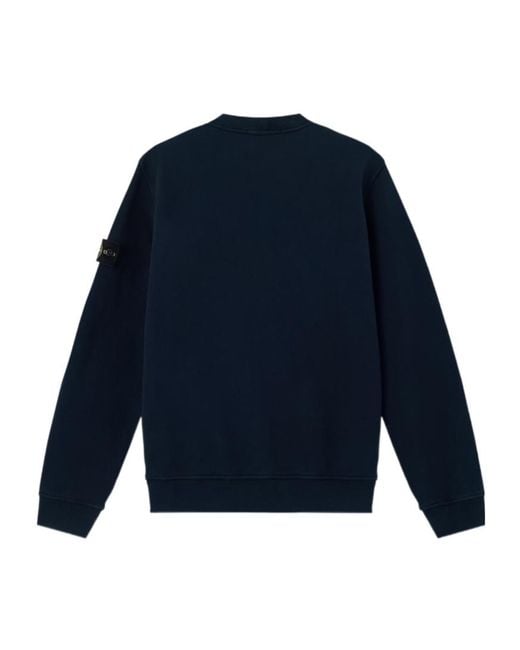 Stone Island Blue Logo-Patch Pocket Sweatshirt for men