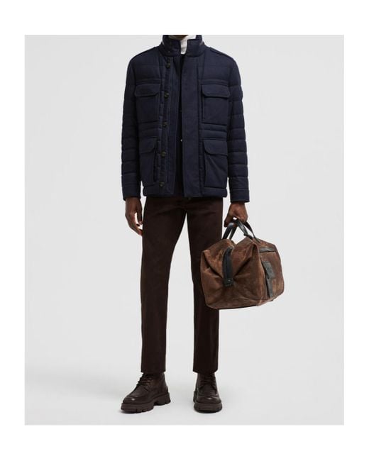 Moncler Blue Munt High-Neck Padded Jacket for men