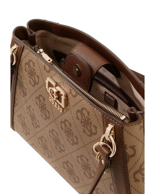 Guess Brown Zippered Shoulder Bag