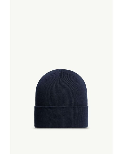 Moncler Blue Logo Wool Beanie for men