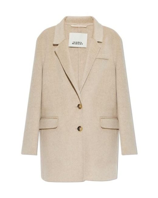 Isabel Marant Natural Long-Sleeved Coat