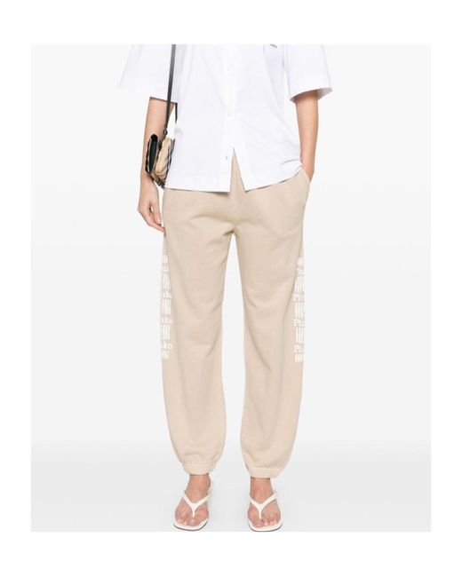 Pinko White Logo Print Jogger Pants