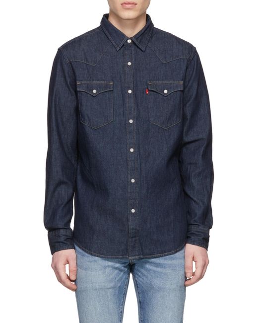 Levi's long-sleeved denim shirt, made in the USA, men's size XL cotton Blue type light blue Vintage Second Hand
