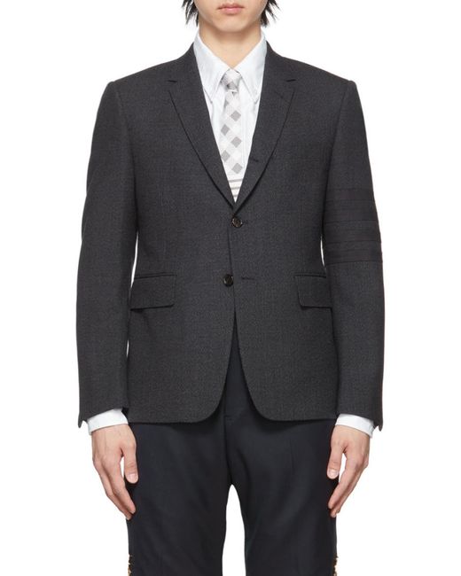 Thom Browne Black Bar Motif Single-Breasted Blazer for men