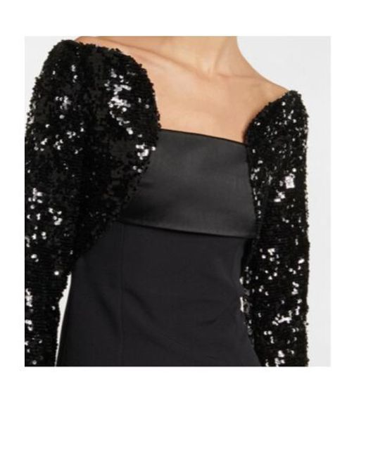 Safiyaa Black Liza Sequined Crêpe Gown