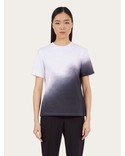 Ferragamo Blue T-Shirt With Round Neck And Short Sleeves