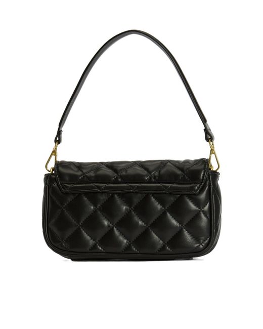 Barbour Black Diamond-Quilted Flap Shoulder Bag