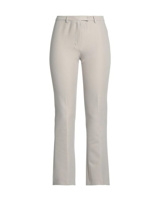 Max Mara Gray Solid Twill Stretch Pants