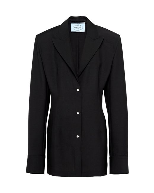 Prada Black Long-Sleeved Single-Breasted Shirt Jacket