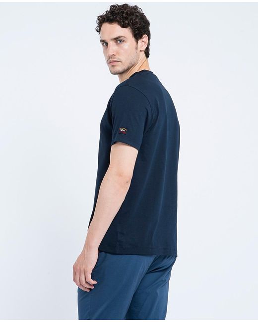 Paul & Shark Blue Logo Pattern T-Shirt for men