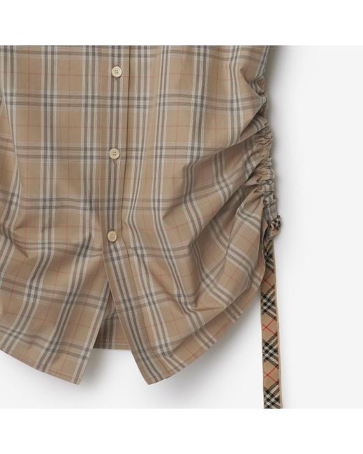 Burberry Brown Cotton Slim-Fit Check Shirt