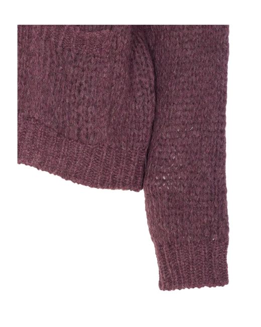 Roberto Collina Purple V-Neck Long Sleeve Sweater