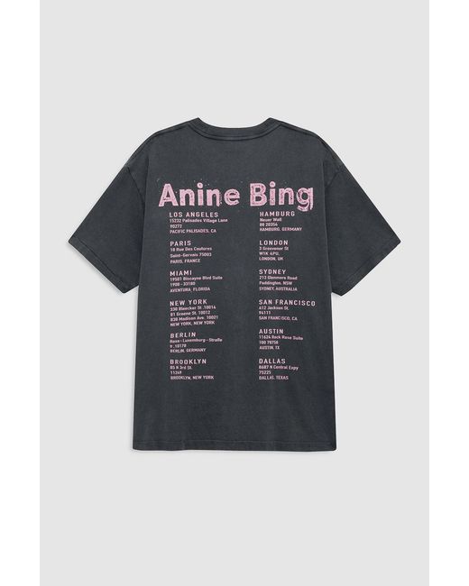 Anine Bing Black Cade Graphic Cotton T-Shirt