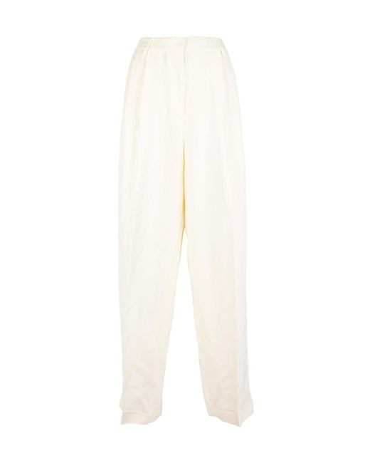 Fabiana Filippi White Pleated Tailored Pants