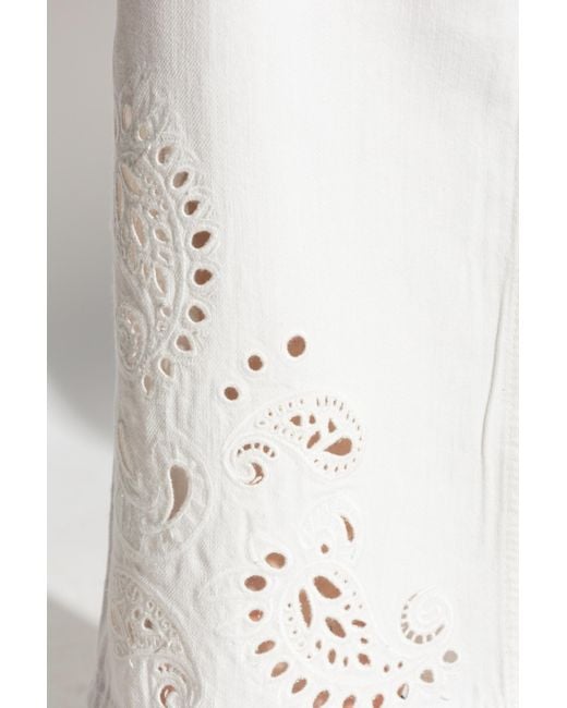 Rag & Bone White Embroidery Drawstring Trousers