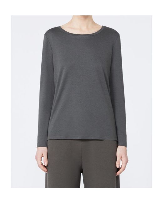 Max Mara Gray T-Shirt À Manches Longues En Jersey