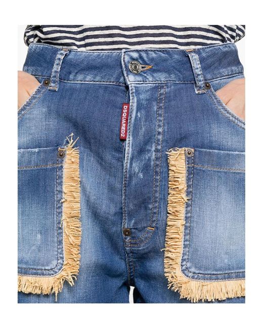 DSquared² Blue Summer Lovers Denim Baggy Shorts
