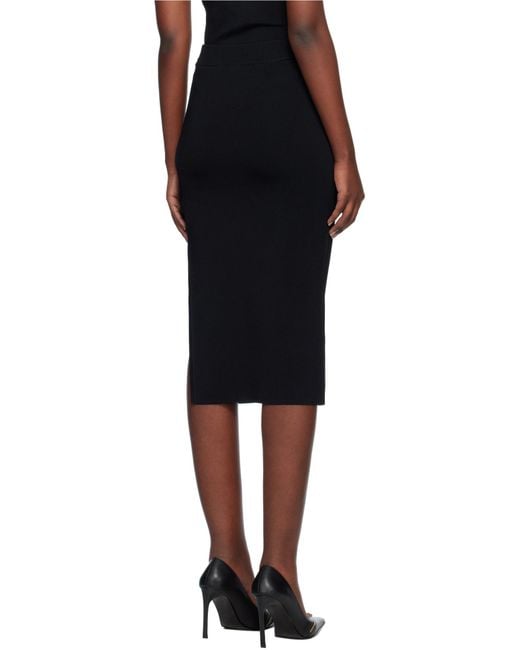 Versace Jeans Black Couture Decorative-Button Knitted Midi Skirt