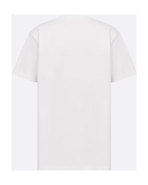 Dior White Homme Logo Patch Round-Neck T-Shirt for men
