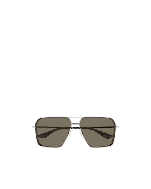 McQueen Metallic Eyewear Pilot Frame Sunglasses for men