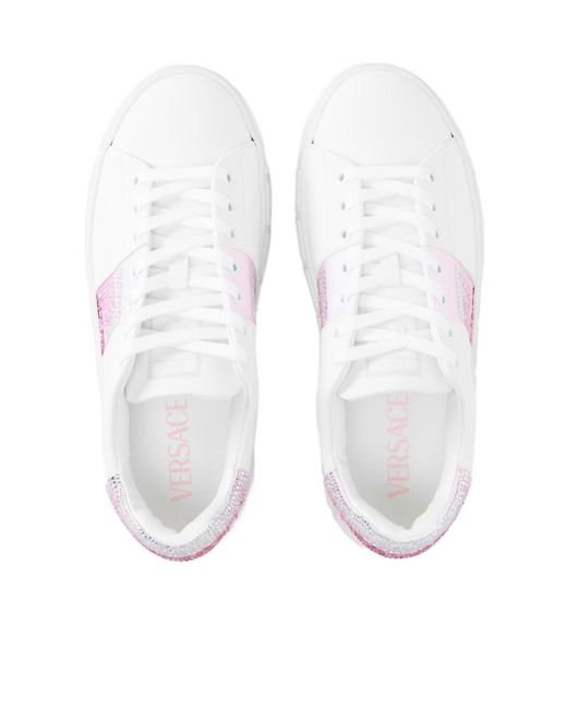 Versace Pink Logo Low-Top Trainers