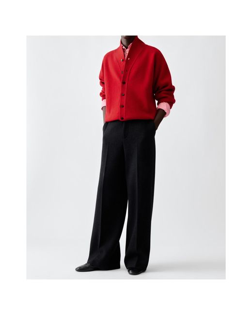 Jacquemus Red Button-Up Knit Cardigan for men