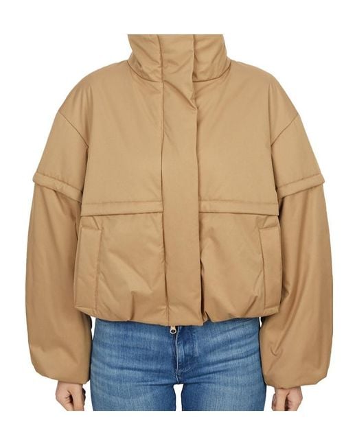 Max Mara Blue Long-Sleeved Cotton-Padded Jacket