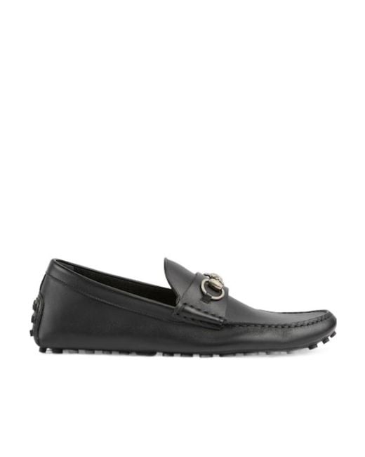Gucci Black Horsebit Slip-On Drivers for men