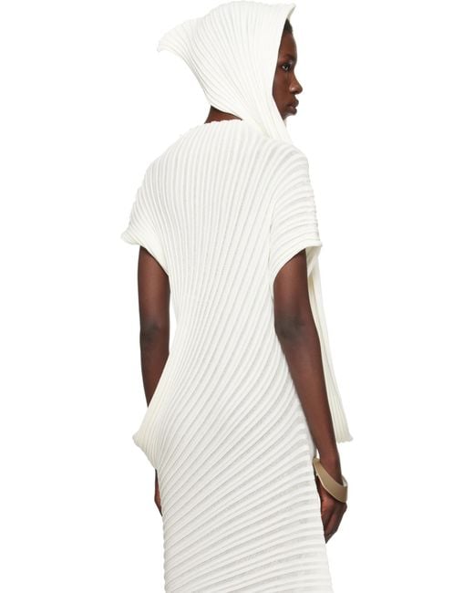 Issey Miyake White Stream Scarf