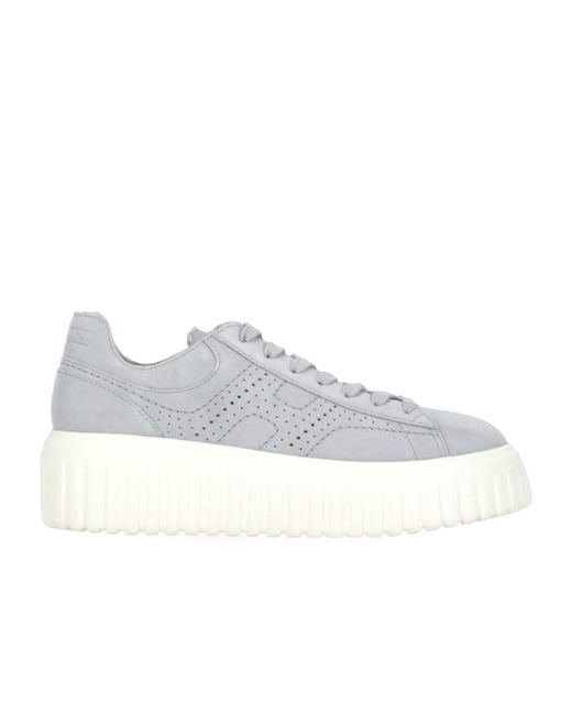 Hogan White H Stripes Low Sneakers