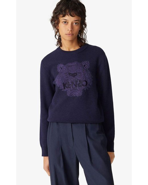 KENZO Blue Tiger Crew Neck Jumper